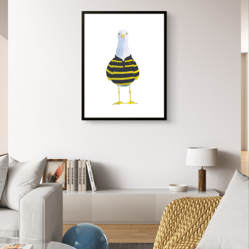 Cornish rugby seagull print